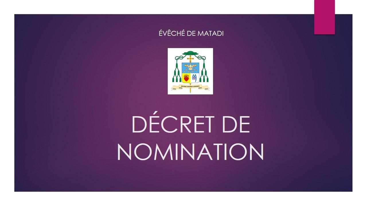 Decret de nomination